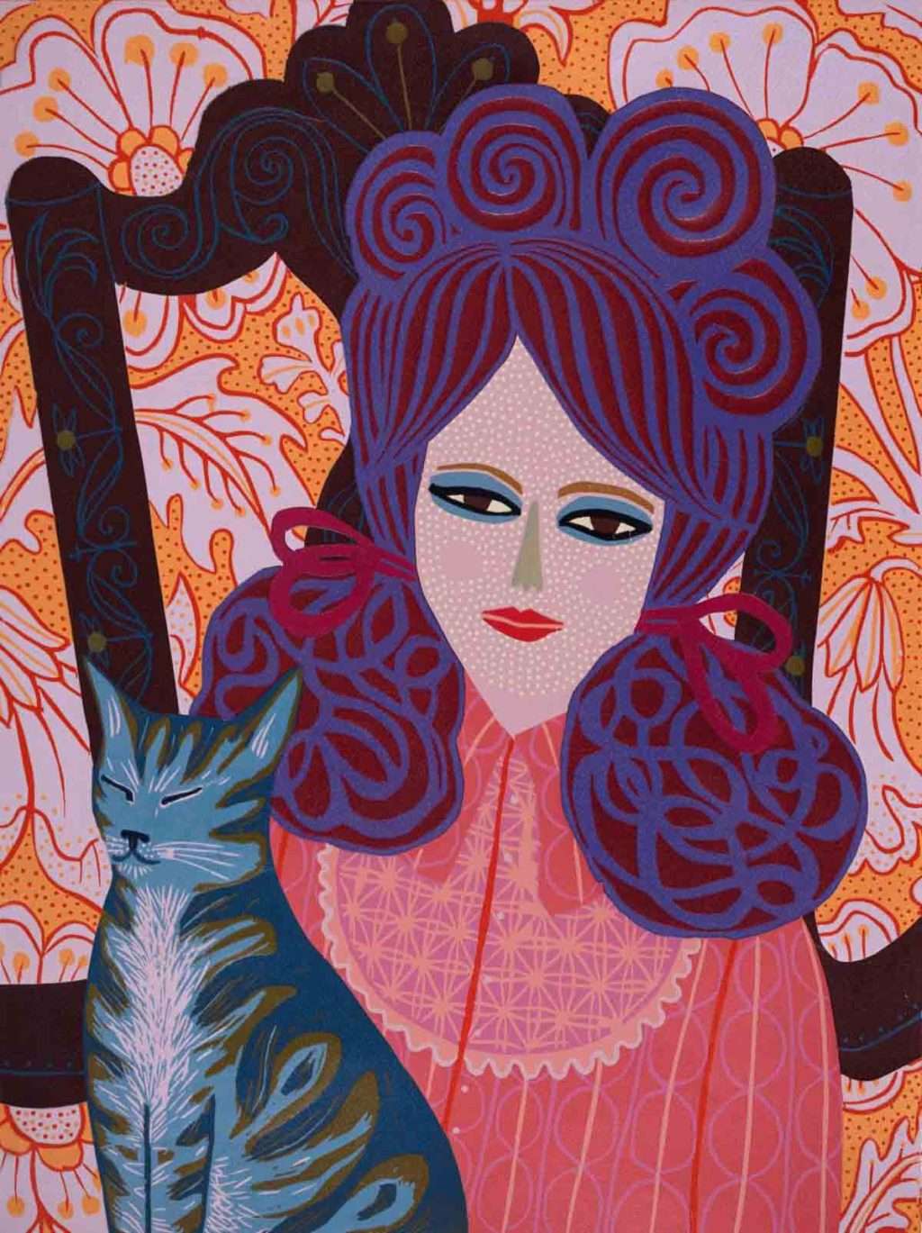 Claire Roberts, 'Jemima', reductive woodcut