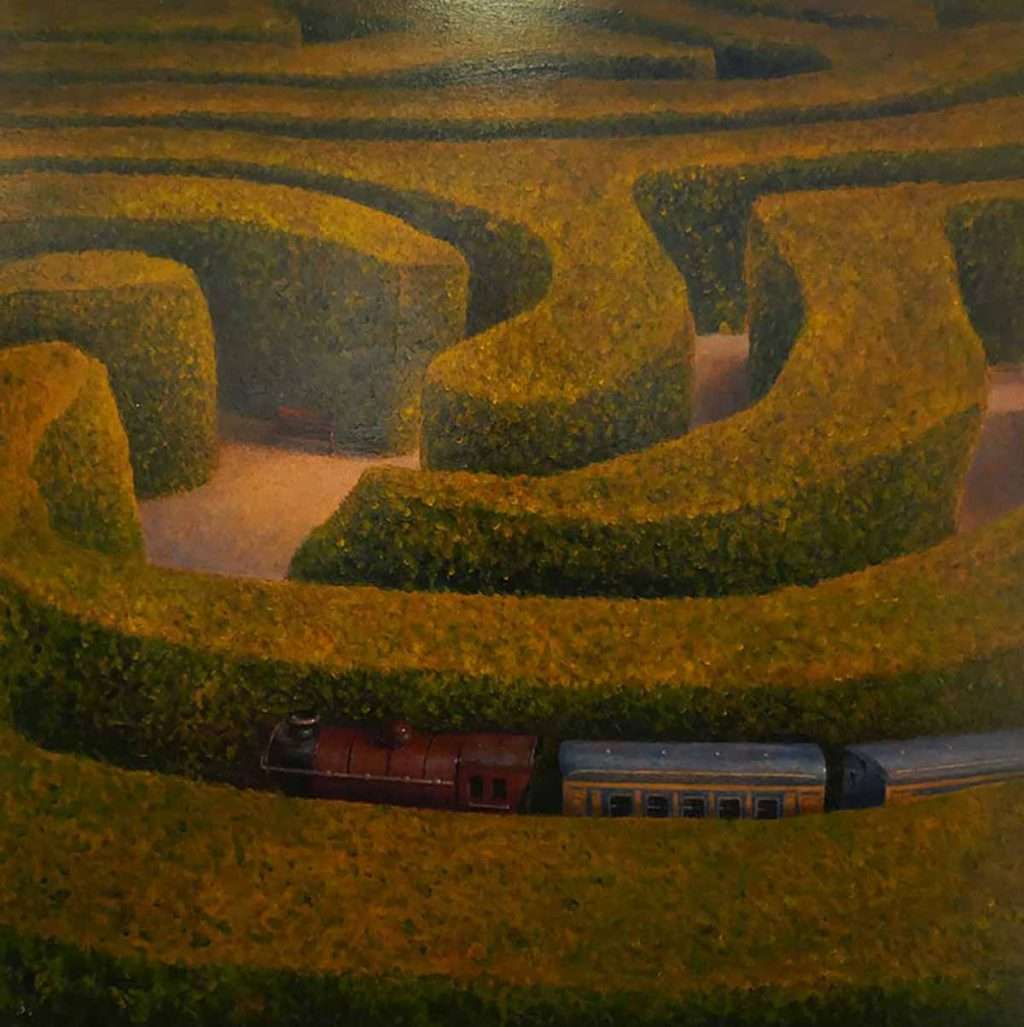 David Schofield, ‘Waiting’, oil on panel