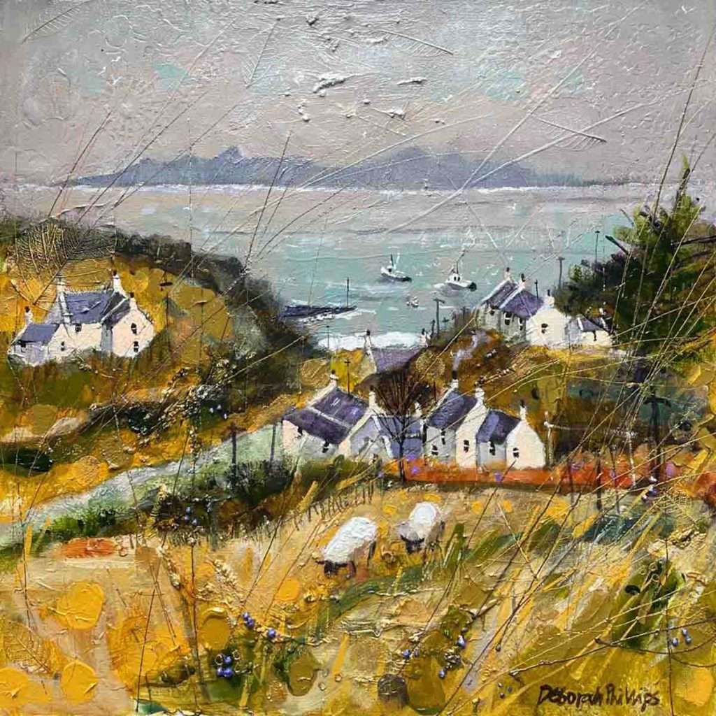 Deborah Phillips, 'Ergol Grazing, Skye', acrylic on canvas