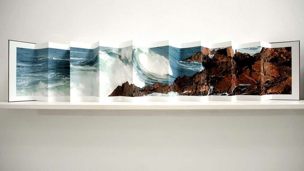 Helen Douglas, 'Wave & Rock', concertina book, inkjet print on Munken paper, card covers