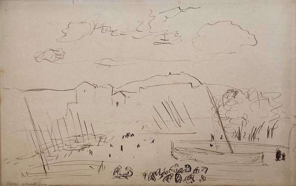 Henri Matisse, 'Port de Collioure', 1903, ink on paper, laid on card. Image courtesy of The Court Gallery, Somerset