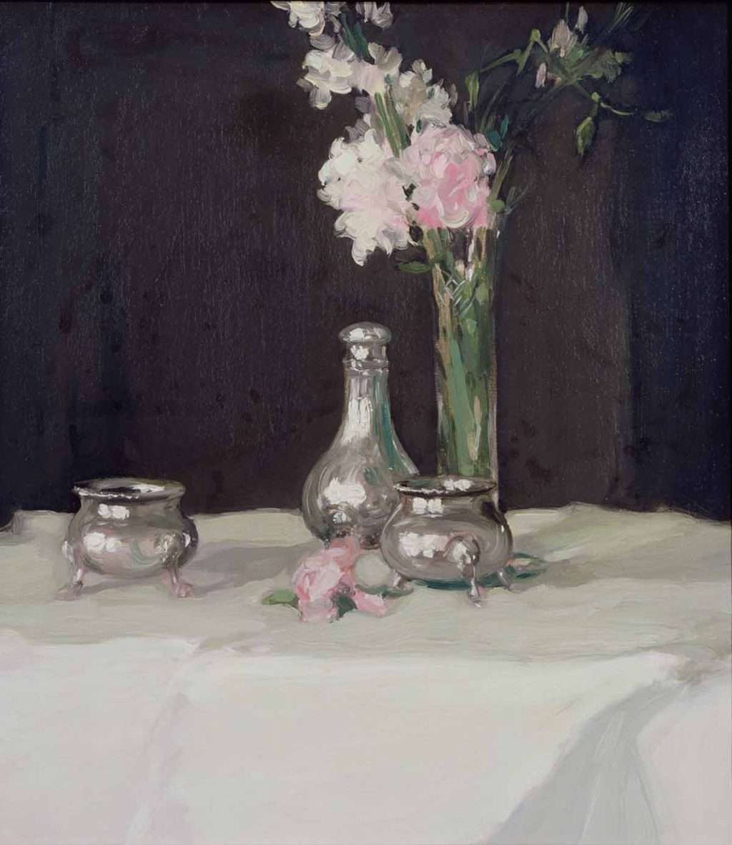 J D Fergusson, 'Jonquils and Silver', signed and dated 1905 on reverse, oil on canvas