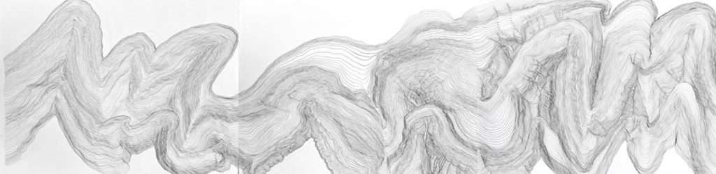 Julie Brook, 'Syria 7', triptych ,contour drawing, pencil on paper