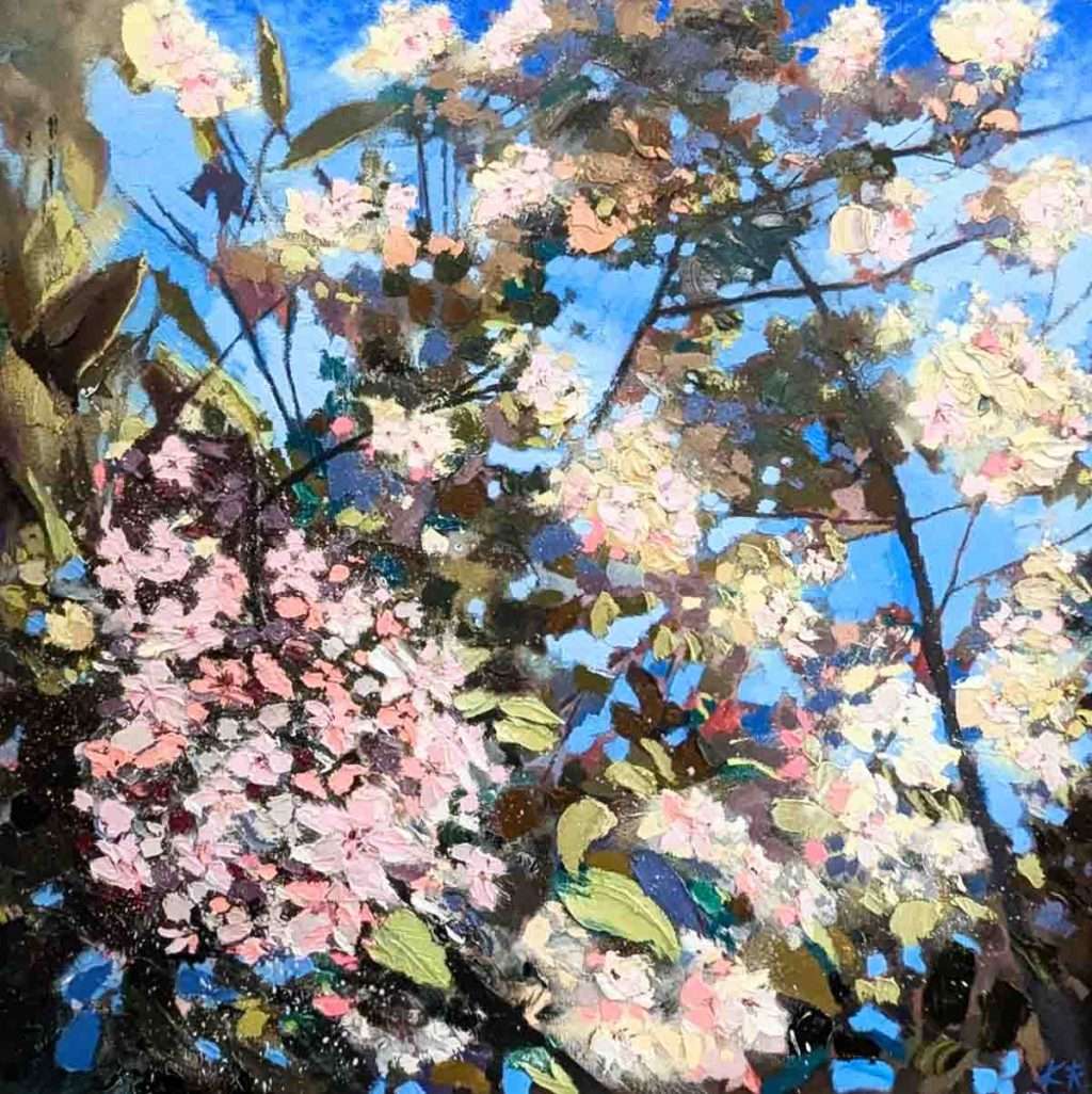 Kerr Rodgie, 'Cherry Blossom Delight', oil on canvas