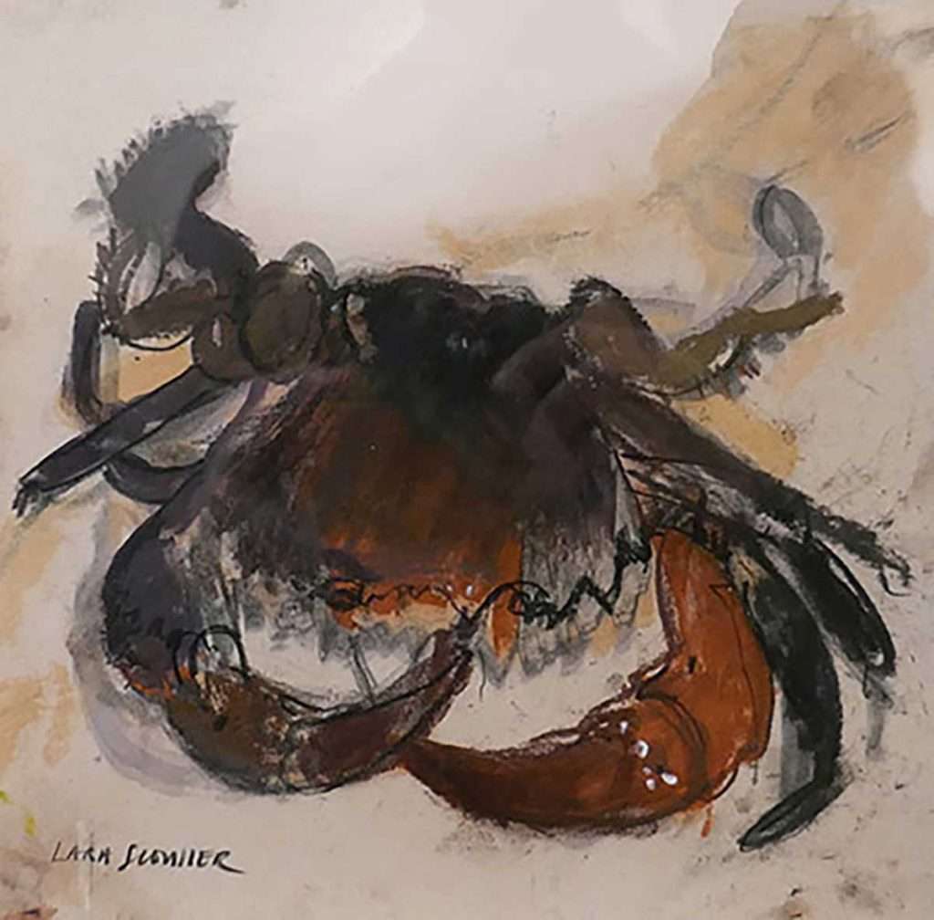 Lara Scouller, ‘Velvet Crab II’, mono-screen print and pastel