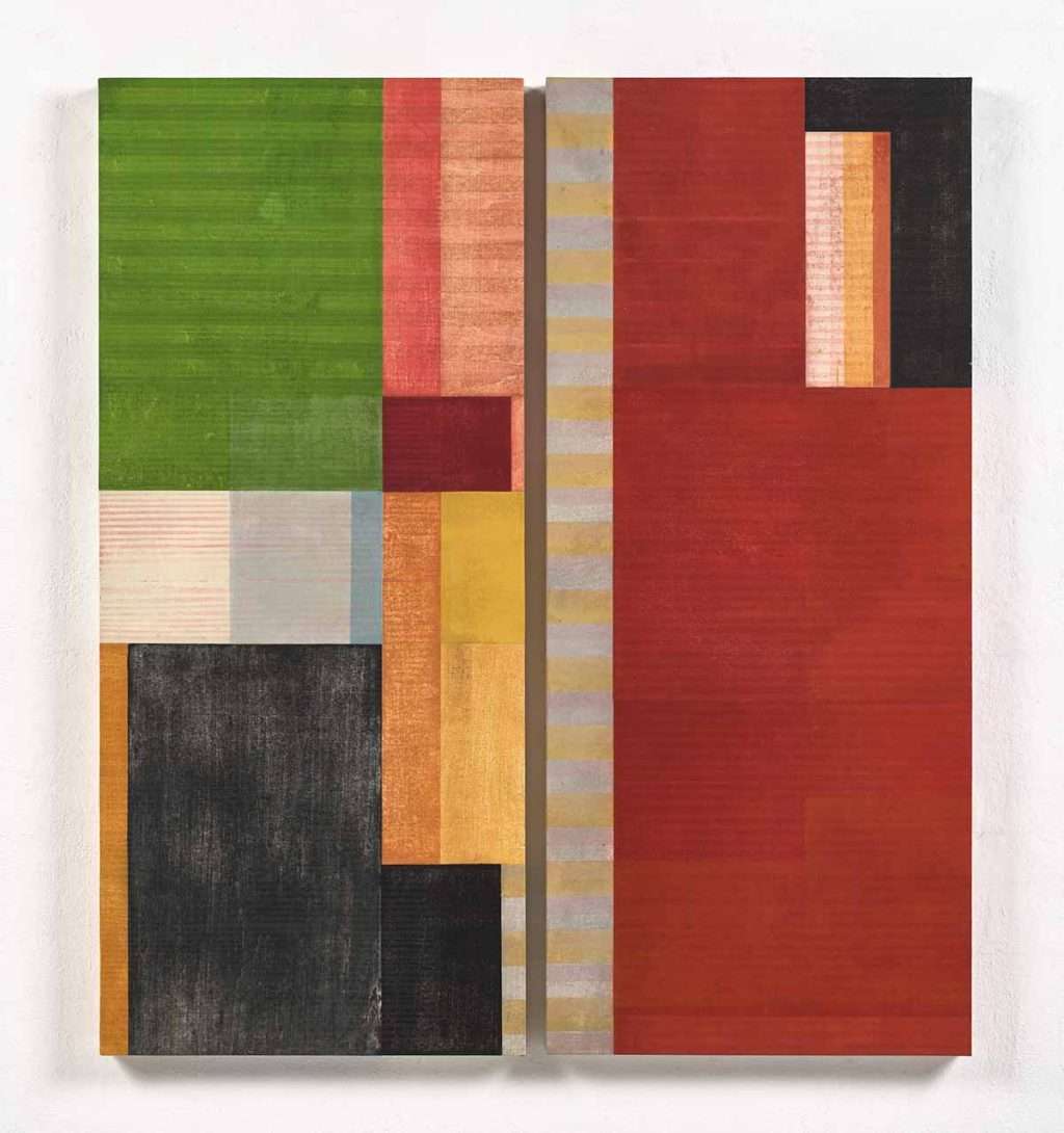 Paul Furneaux RSA, 'Burnt Orange Earth, Blue', Mokuhanga on birch panels