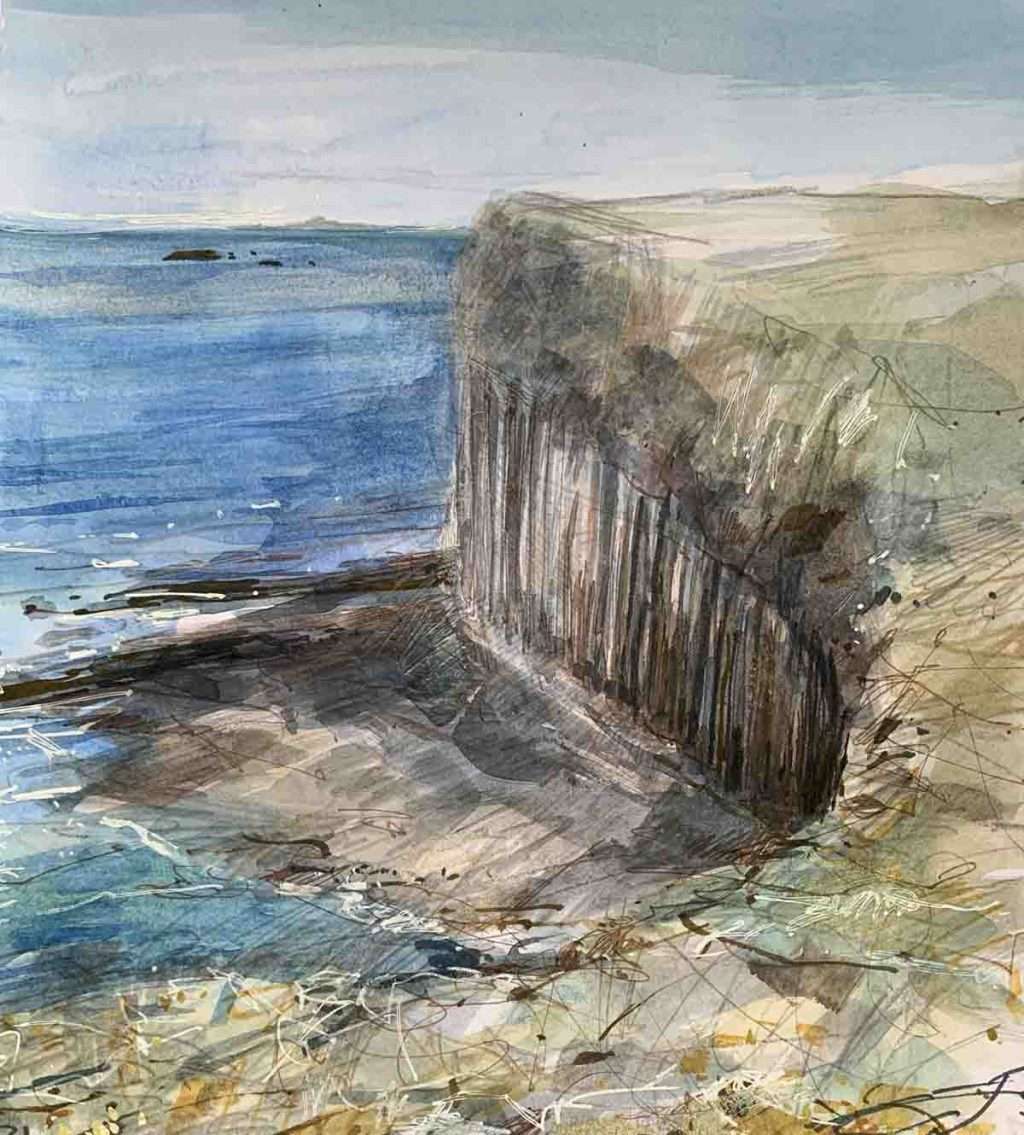 Sarah Carrington, 'Above Fingal's Cave, Staffa', mixed media