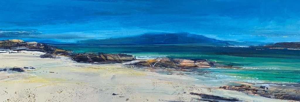 Sarah Carrington, 'Warm Day, Iona', mixed media with gold leaf