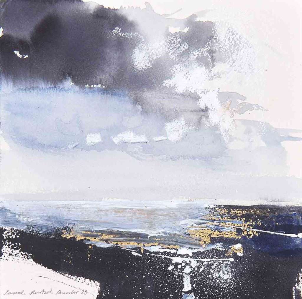 'Sky and Water', mixed media on paper