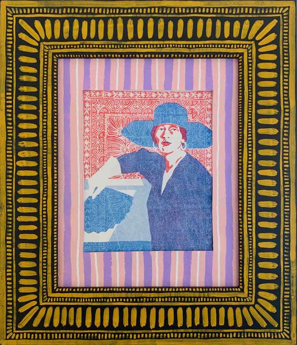 Tallulah Batley, 'Pink Parlour Frame 1B', Picture frame, gesso, gouache, paint pen, risograph print