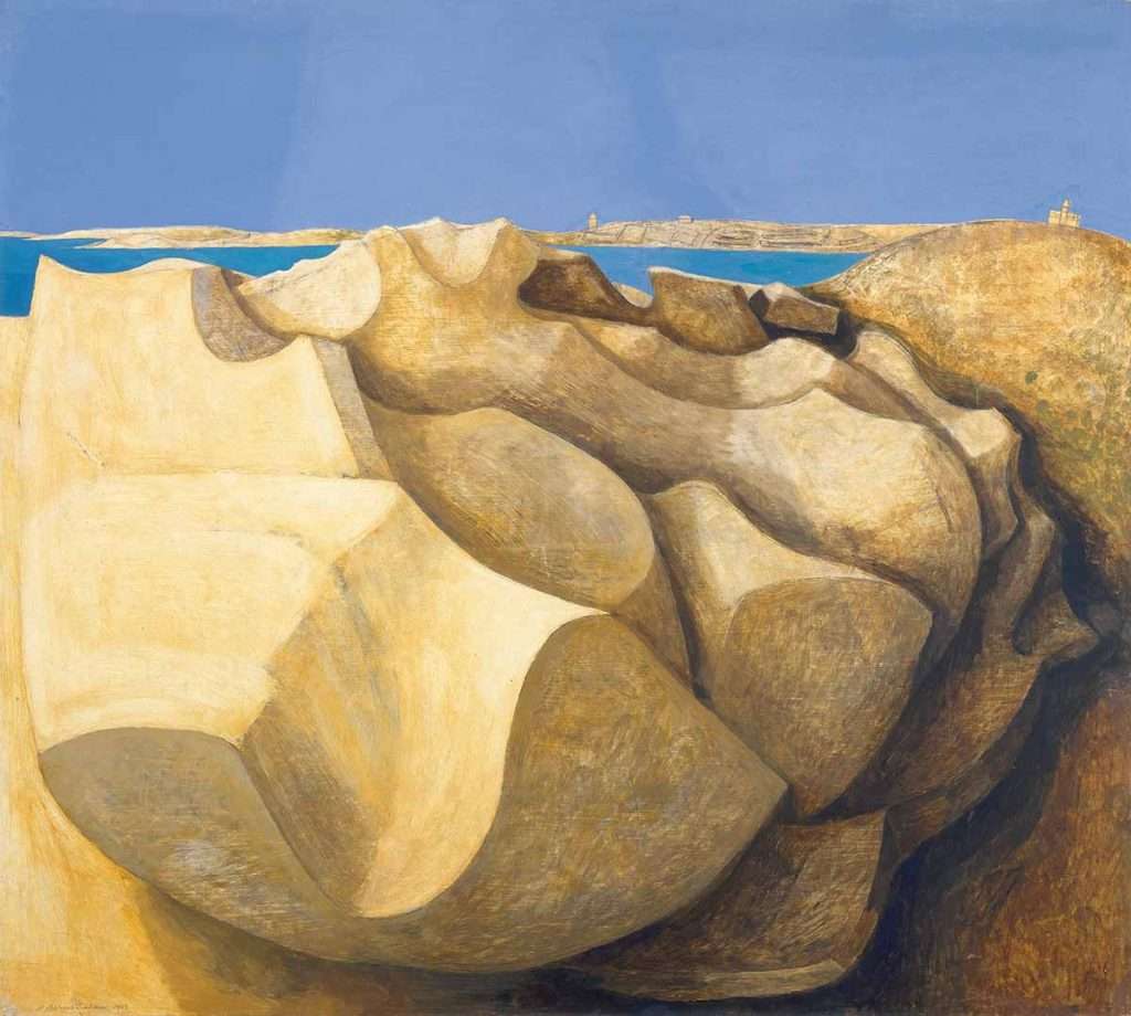 Wilhelmina Barns-Graham, 'Rocks, St Mary's, Scilly Isles', 1953, oil on board © Wilhelmina Barns-Graham Trust.